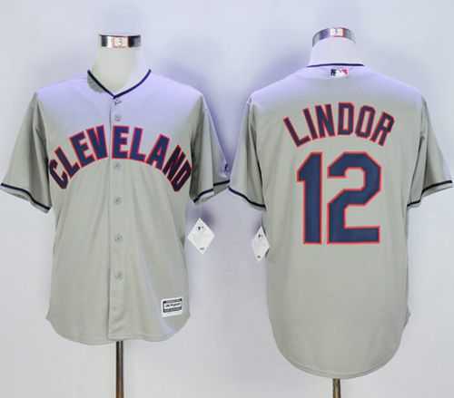 Cleveland Indians #12 Francisco Lindor Grey New Cool Base Stitched MLB Jersey,We sell and wholesale Cleveland Indians #12 Francisco Lindor Grey New Cool Base Stitched MLB Jersey on line form chian!